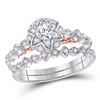Image 1 : 3/4 CTW Round Diamond Bridal Wedding Ring 14kt Two-tone Gold - REF-115M8F