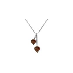 Genuine 1.40 ctw Garnet Necklace 14KT White Gold - REF-23Z8N