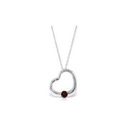 Genuine 0.25 ctw Garnet Necklace 14KT White Gold - REF-29N2R