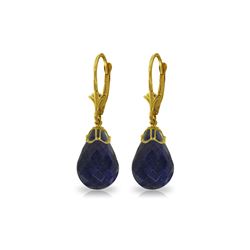 Genuine 29.6 ctw Sapphire Earrings 14KT Yellow Gold - REF-40V7W