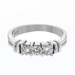 0.59 CTW Diamond Ring 14K White Gold - REF-51M2F