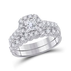 2 CTW Princess Diamond Bridal Wedding Ring 14kt White Gold - REF-340W8H