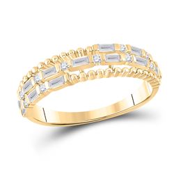 3/8 CTW Womens Baguette Diamond Fashion Band Ring 14kt Yellow Gold - REF-47N6A