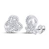 1/3 CTW Womens Round Diamond Triquetra Trinity Fashion Earrings 10kt White Gold - REF-27R3X