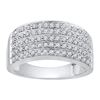 1/2 CTW Womens Round Diamond Pave Band Ring 10kt White Gold - REF-38N2A