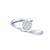 1/4 CTW Womens Round Diamond Cluster Ring 14kt White Gold - REF-33M5F