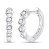 1/4 CTW Womens Round Diamond Fashion Hoop Earrings 14kt White Gold - REF-34A3M