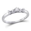 Image 1 : 1/6 CTW Womens Round Diamond Solitaire Promise Ring 10kt White Gold - REF-16W4H