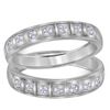 Image 1 : 1/4 CTW His Hers Round Diamond Matching Wedding Band Ring 14kt White Gold - REF-54R5X