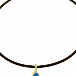 Genuine 4.7 ctw Blue Topaz Necklace 14KT White Gold - REF-32R3P