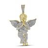 Image 1 : 1 CTW Mens Round Diamond Angel Cherub Charm Pendant 10kt Yellow Gold - REF-200F5W