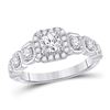 Image 1 : 1 & 1/4 CTW Round Diamond Solitaire Bridal Wedding Engagement Ring 14kt White Gold - REF-218V2Y