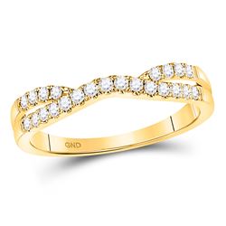 1/4 CTW Womens Round Diamond Contour Enhancer Wedding Band Ring 14kt Yellow Gold - REF-34M3F