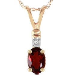 Genuine 0.46 ctw Garnet & Diamond Necklace 14KT Yellow Gold - REF-21X6M