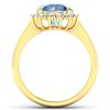 Image 2 : Natural 3.48 CTW Aquamarine & Diamond Ring 14K Yellow Gold - REF-108F7N