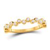 Image 1 : 1/4 CTW Womens Round Diamond Stackable Band Ring 10kt Yellow Gold - REF-20R5X