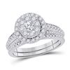 Image 1 : 1 CTW Round Diamond Bridal Wedding Ring 14kt White Gold - REF-109T3V
