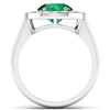 Image 2 : Natural 2.38 CTW Zambian Emerald & Diamond Ring 14K White Gold - REF-108N7R