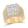 Image 1 : 2 & 7/8 CTW Mens Baguette Diamond Square Ring 14kt Yellow Gold - REF-340A8M