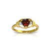 Image 1 : Genuine 0.96 ctw Garnet & Diamond Ring 14KT Yellow Gold - REF-40K3V