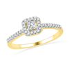 Image 1 : 1/4 CTW Princess Diamond Solitaire Bridal Wedding Engagement Ring 10kt Yellow Gold - REF-26R5X