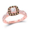 Image 1 : 3/4 CTW Princess Diamond Solitaire Bridal Wedding Engagement Ring 14kt Rose Gold - REF-95W5H