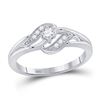 Image 1 : 1/6 CTW Womens Round Diamond Solitaire Promise Ring 14kt White Gold - REF-25H3R