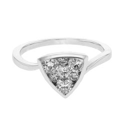 0.75 CTW Diamond Ring 14K White Gold - REF-80F4N
