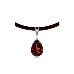 Genuine 6.01 ctw Garnet & Diamond Necklace 14KT White Gold - REF-49P2H