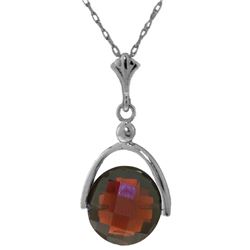 Genuine 4.2 ctw Garnet Necklace 14KT White Gold - REF-22K3V