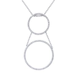 1.44 CTW Diamond Necklace 18K White Gold - REF-133Y9X