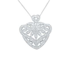 0.44 CTW Diamond Necklace 18K White Gold - REF-84W2H