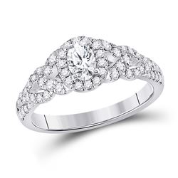 1 CTW Oval Diamond Solitaire Bridal Wedding Engagement Ring 14kt White Gold - REF-129Y5N