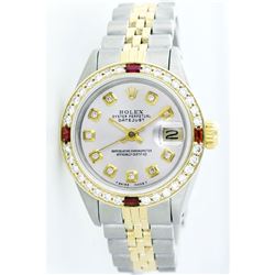 Rolex Pre-owned 26mm Womens Custom Silver Two Tone