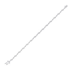 1/4 CTW Womens Round Diamond Fashion Bracelet 10kt White Gold - REF-38W2H