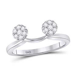 1/4 CTW Womens Round Diamond Wrap Ring 14kt White Gold - REF-34A3M