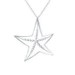0.39 CTW Diamond Necklace 18K White Gold - REF-68F3N