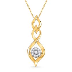 1/10 CTW Womens Round Diamond Infinity Pendant 10kt Yellow Gold - REF-12H2R