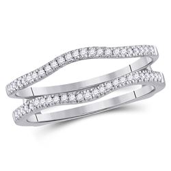 1/4 CTW Womens Round Diamond Ring 14kt White Gold - REF-53H7R