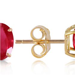 Genuine 1.80 ctw Ruby Earrings 14KT Yellow Gold - REF-20X9M