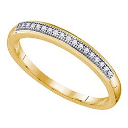 1/20 CTW Womens Round Diamond Bridal Wedding Anniversary Band Ring 10k Yellow Gold - REF-14H2R