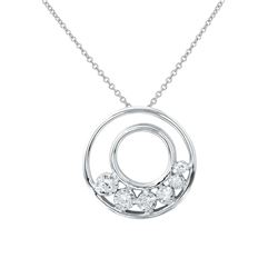 0.15 CTW Diamond Necklace 14K White Gold - REF-24N5Y