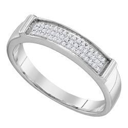 1/10 CTW Womens Round Diamond Band Ring 10kt White Gold - REF-10V9Y