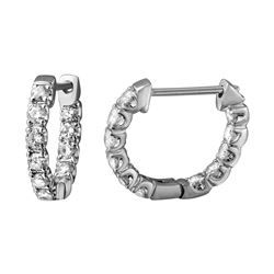 1.04 CTW Diamond Earrings 14K White Gold - REF-77N5Y