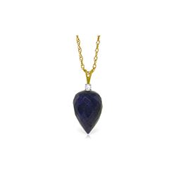 Genuine 12.95 ctw Sapphire & Diamond Necklace 14KT Yellow Gold - REF-27N3R