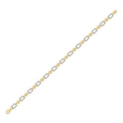 3/4 CTW Womens Round Diamond Geometric Link Bracelet 10kt Yellow Gold - REF-64M8F
