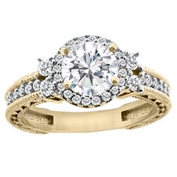 1.15 CTW Diamond Ring 14K Yellow Gold - REF-305N4Y