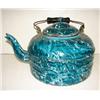Image 1 : GREEN GRANITEWARE KETTLE