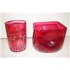 Image 2 : CRANBERRY GLASS CONTAINER & CUP