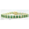 Image 1 : 11.78  CTW Emerald 18K Yellow Gold Diamond Bracelet